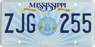 MS license plate ZJG255