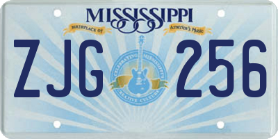 MS license plate ZJG256