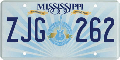 MS license plate ZJG262