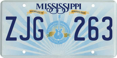 MS license plate ZJG263
