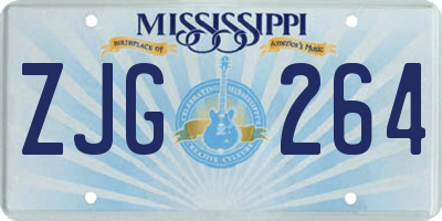MS license plate ZJG264