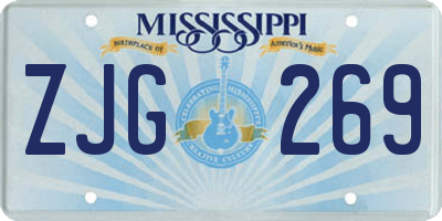 MS license plate ZJG269