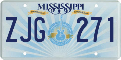 MS license plate ZJG271