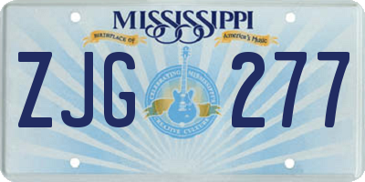 MS license plate ZJG277