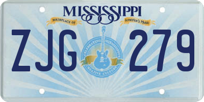 MS license plate ZJG279