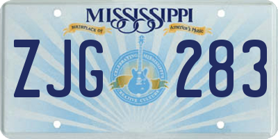 MS license plate ZJG283