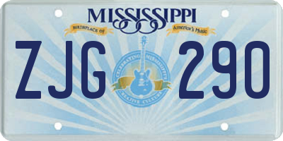 MS license plate ZJG290