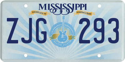 MS license plate ZJG293