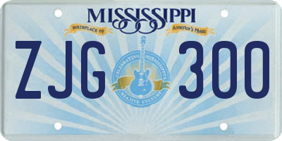 MS license plate ZJG300