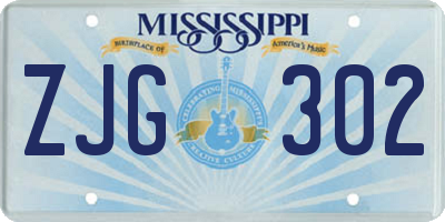 MS license plate ZJG302