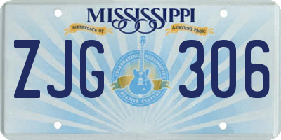 MS license plate ZJG306