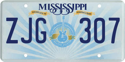 MS license plate ZJG307