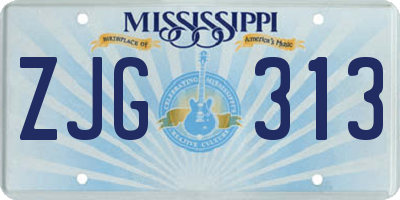 MS license plate ZJG313