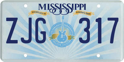 MS license plate ZJG317