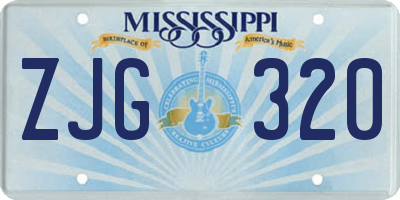 MS license plate ZJG320
