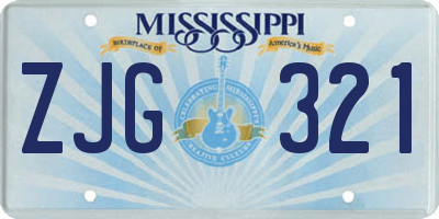 MS license plate ZJG321