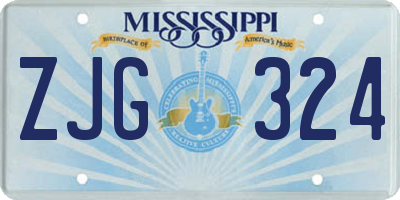 MS license plate ZJG324