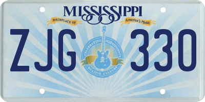 MS license plate ZJG330