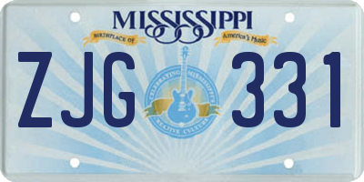 MS license plate ZJG331
