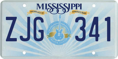 MS license plate ZJG341