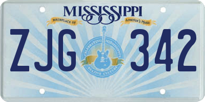 MS license plate ZJG342