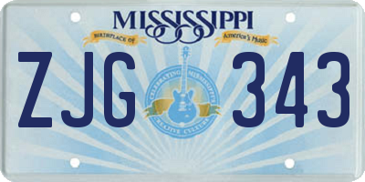 MS license plate ZJG343