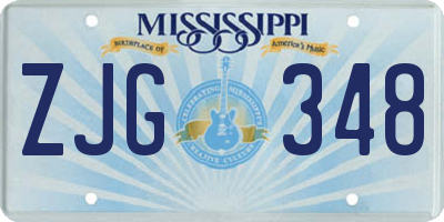 MS license plate ZJG348