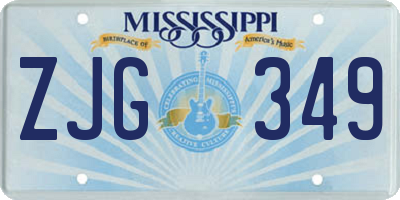 MS license plate ZJG349