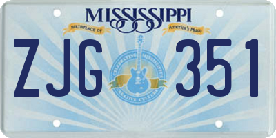 MS license plate ZJG351