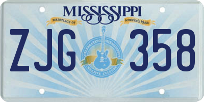 MS license plate ZJG358