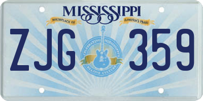 MS license plate ZJG359