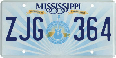 MS license plate ZJG364