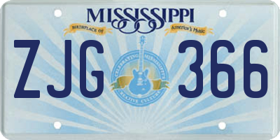MS license plate ZJG366