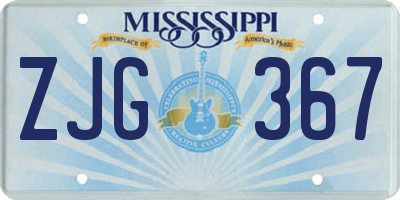 MS license plate ZJG367