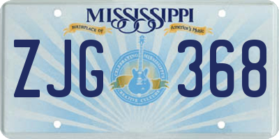 MS license plate ZJG368