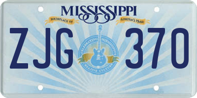 MS license plate ZJG370