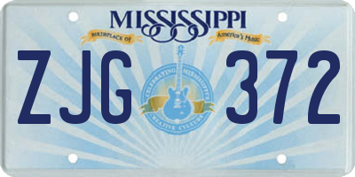 MS license plate ZJG372