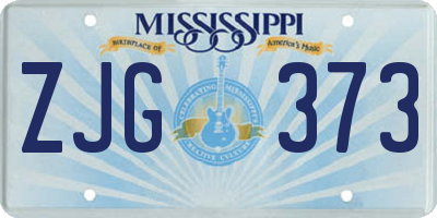 MS license plate ZJG373