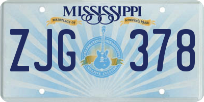 MS license plate ZJG378