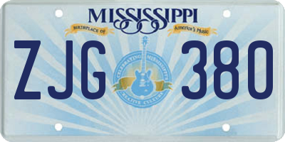 MS license plate ZJG380