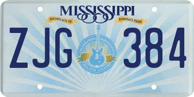 MS license plate ZJG384