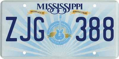 MS license plate ZJG388