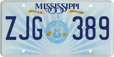 MS license plate ZJG389