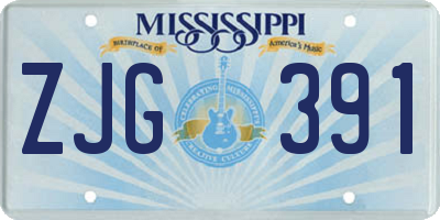 MS license plate ZJG391