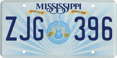 MS license plate ZJG396