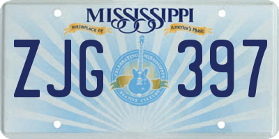 MS license plate ZJG397