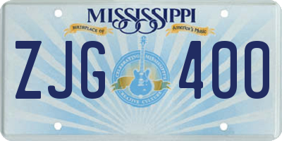 MS license plate ZJG400