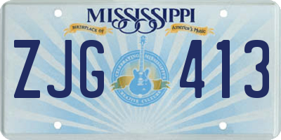 MS license plate ZJG413