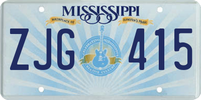 MS license plate ZJG415