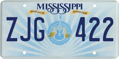 MS license plate ZJG422